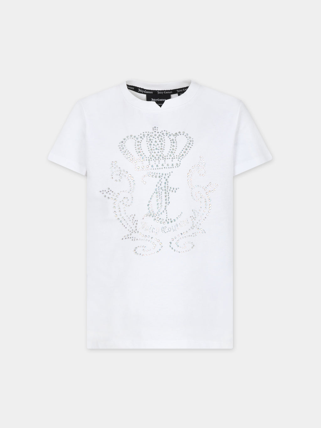 White t-shirt for girl with strass